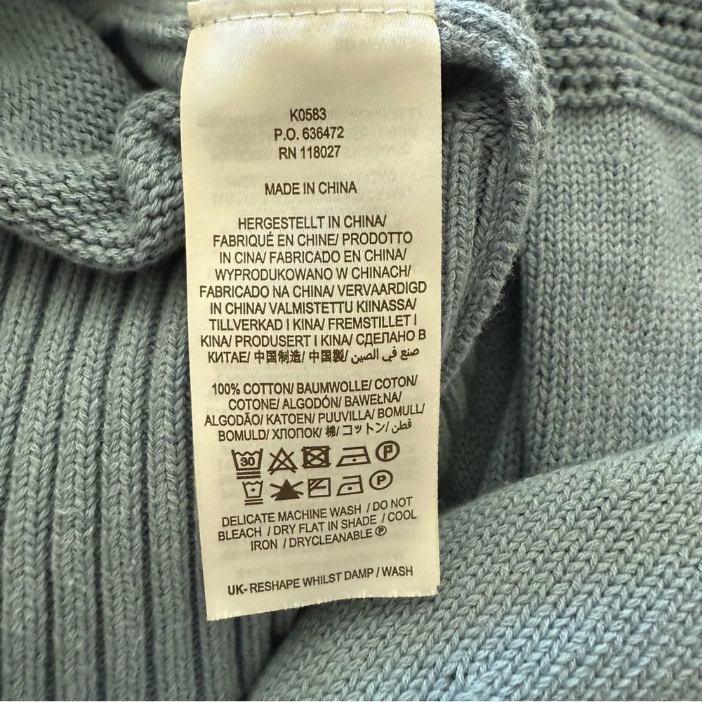 Boden Blue Knit Sweater with Scalloped Edges, Size 6, EUC - Picture 9 of 9